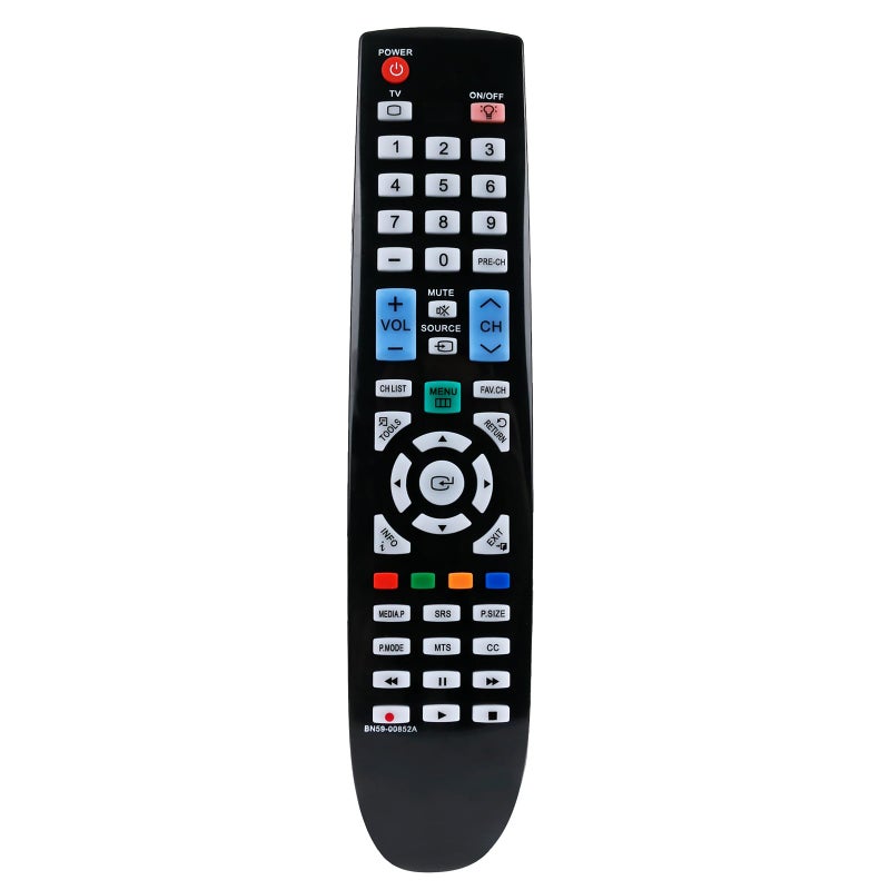 Vinabty New BN59-00852A Replace LCD TV Remote fit for Samsung LN40B550 LN40B550K1F LN40B610 LN40B610A5F LN40B610A5FXZC LN46B550K1F LN46B610 LN46B610A5F LN52B550 LN52B610 LN52B610A5F LN55B650 LN55B650T1F - Image 1